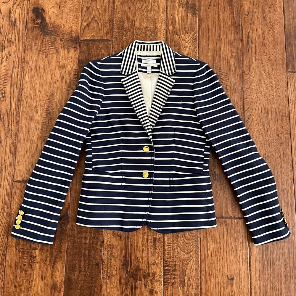 J Crew Schoolboy Blazer Navy Stripe 4